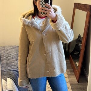 Vintage Suede Fur Trim Jacket